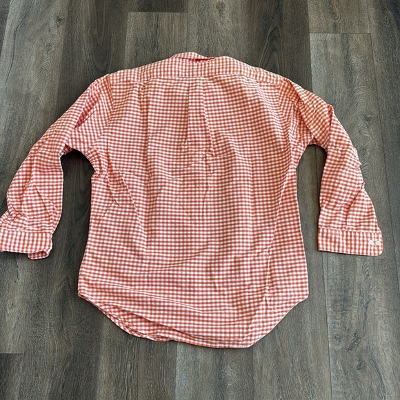 Ralph Lauren Button Up Shirt.  Orange and white check.  Men’s size 16, 32/33. - Picture 5 of 5